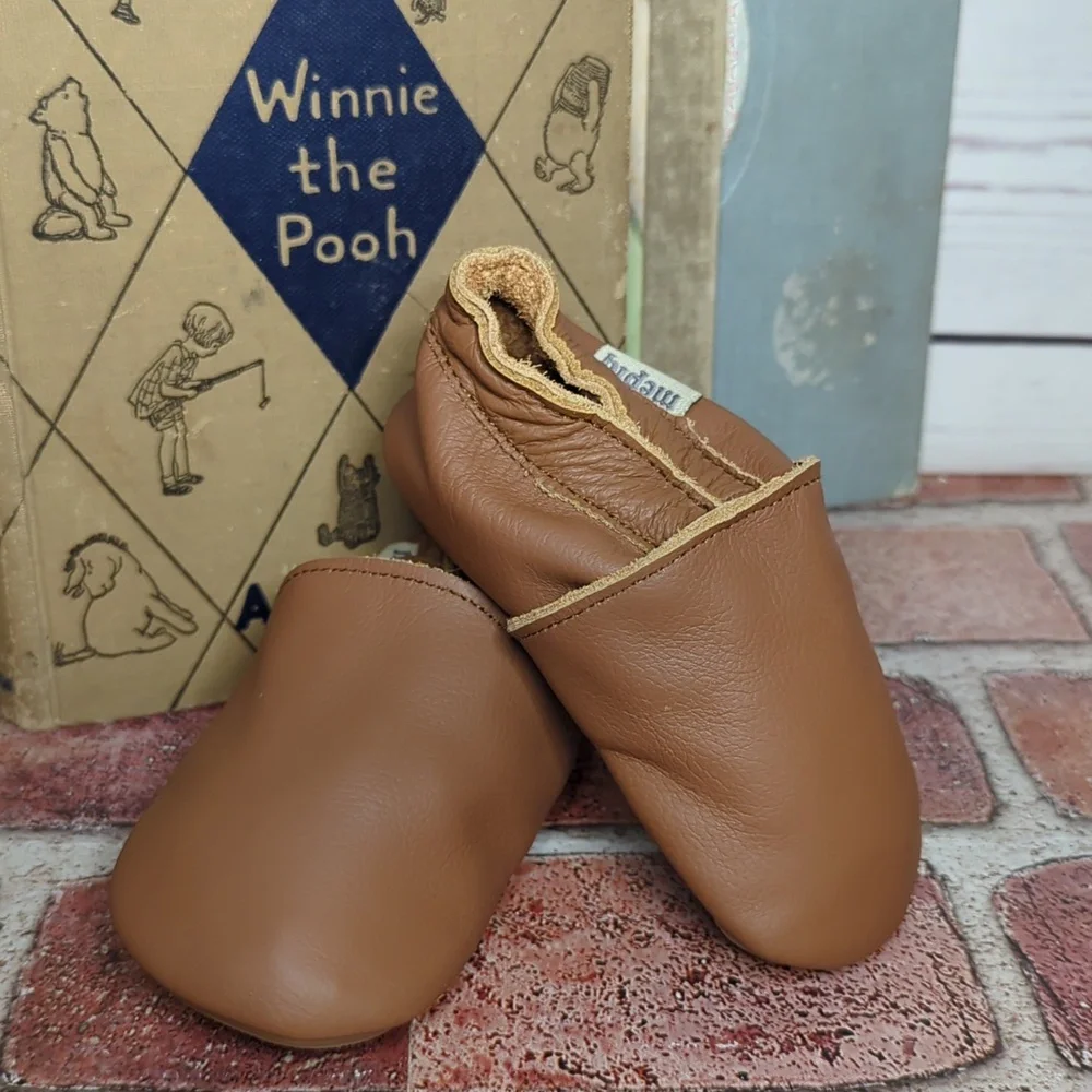 Mepiq Brown Leather Baby Walker Shoes 6-12 Mos.